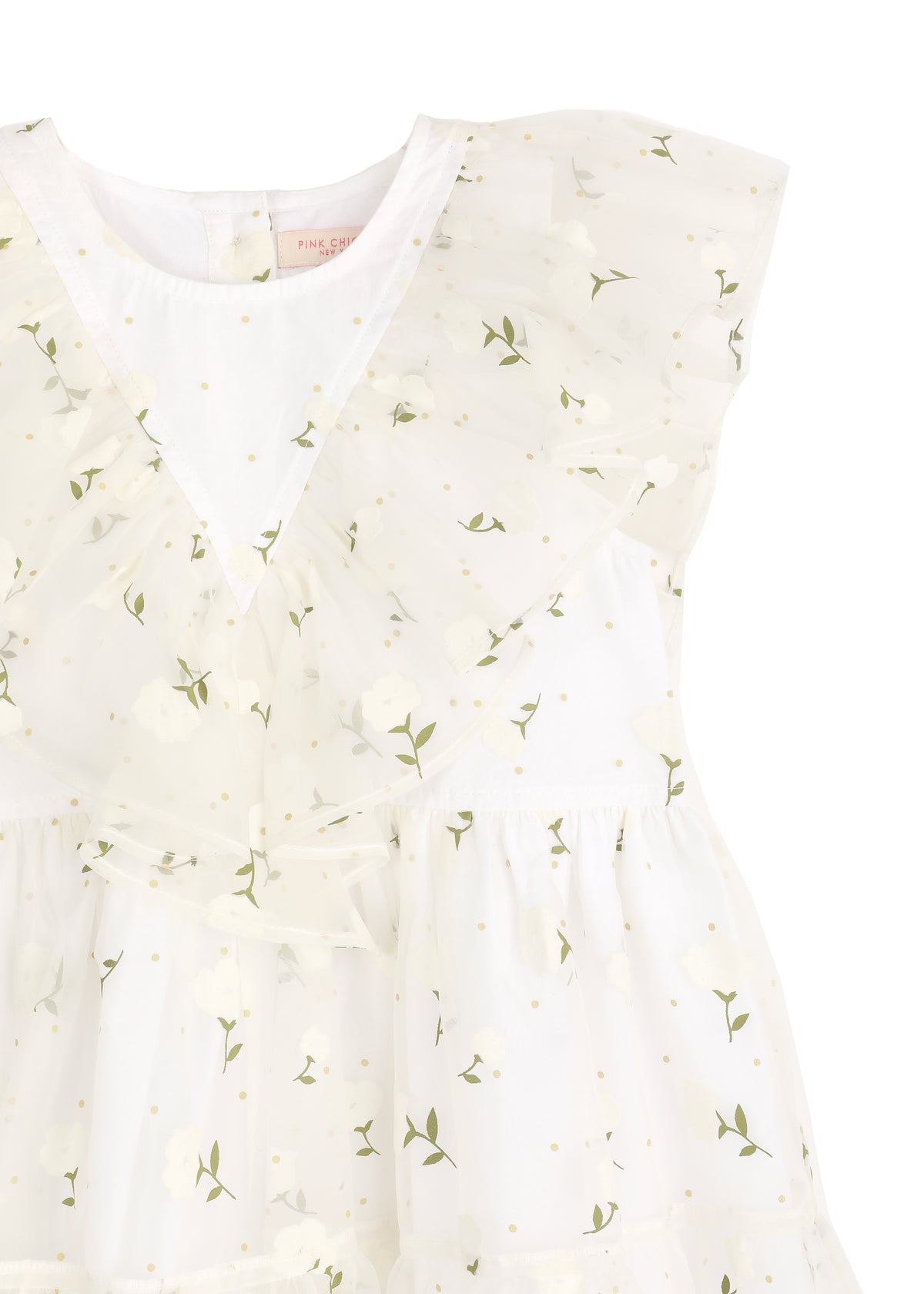 OTM Exclusive: Girls Raphaela Dress in White Flower Toss