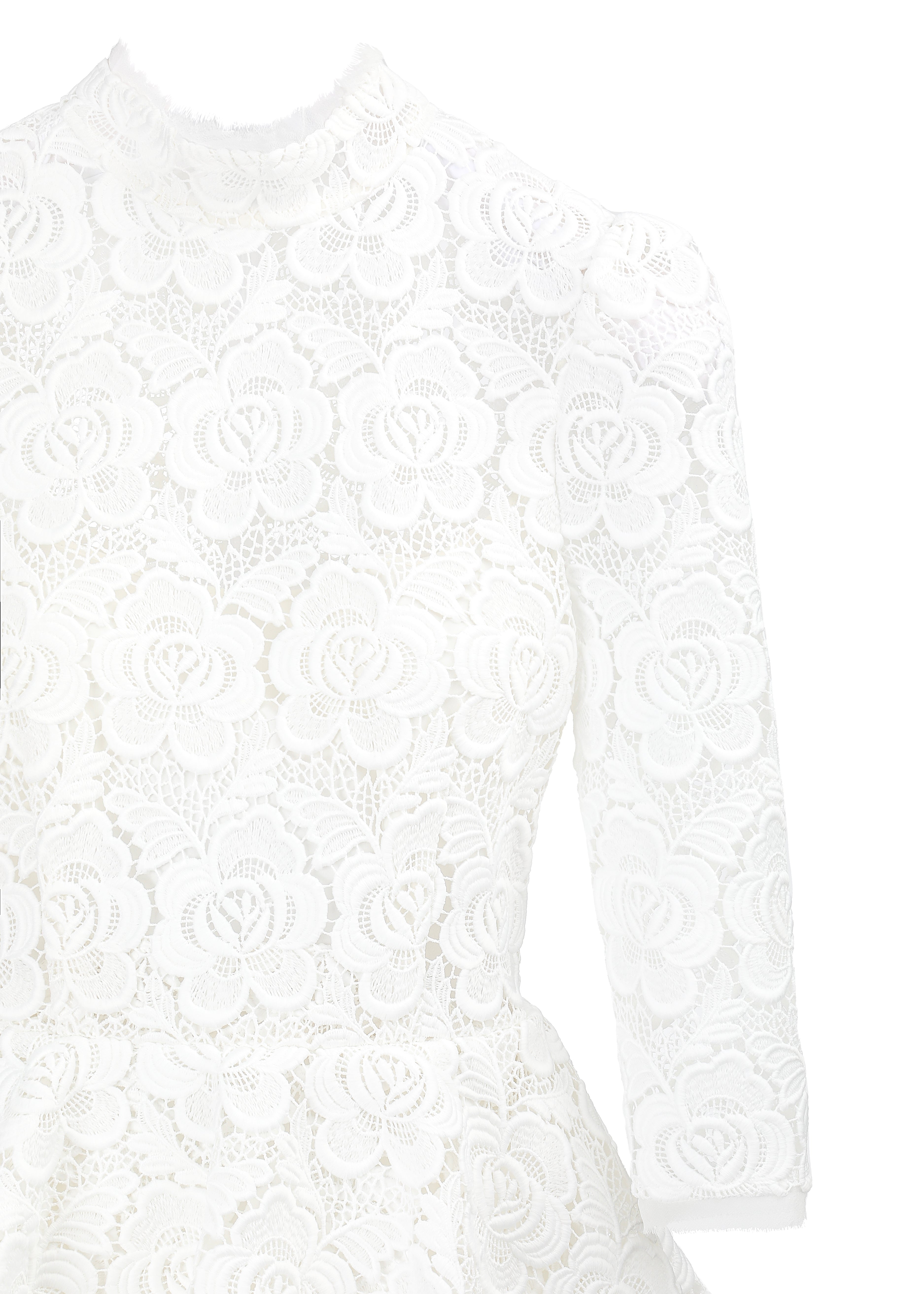 Dahlia Dress in White Guipure Lace