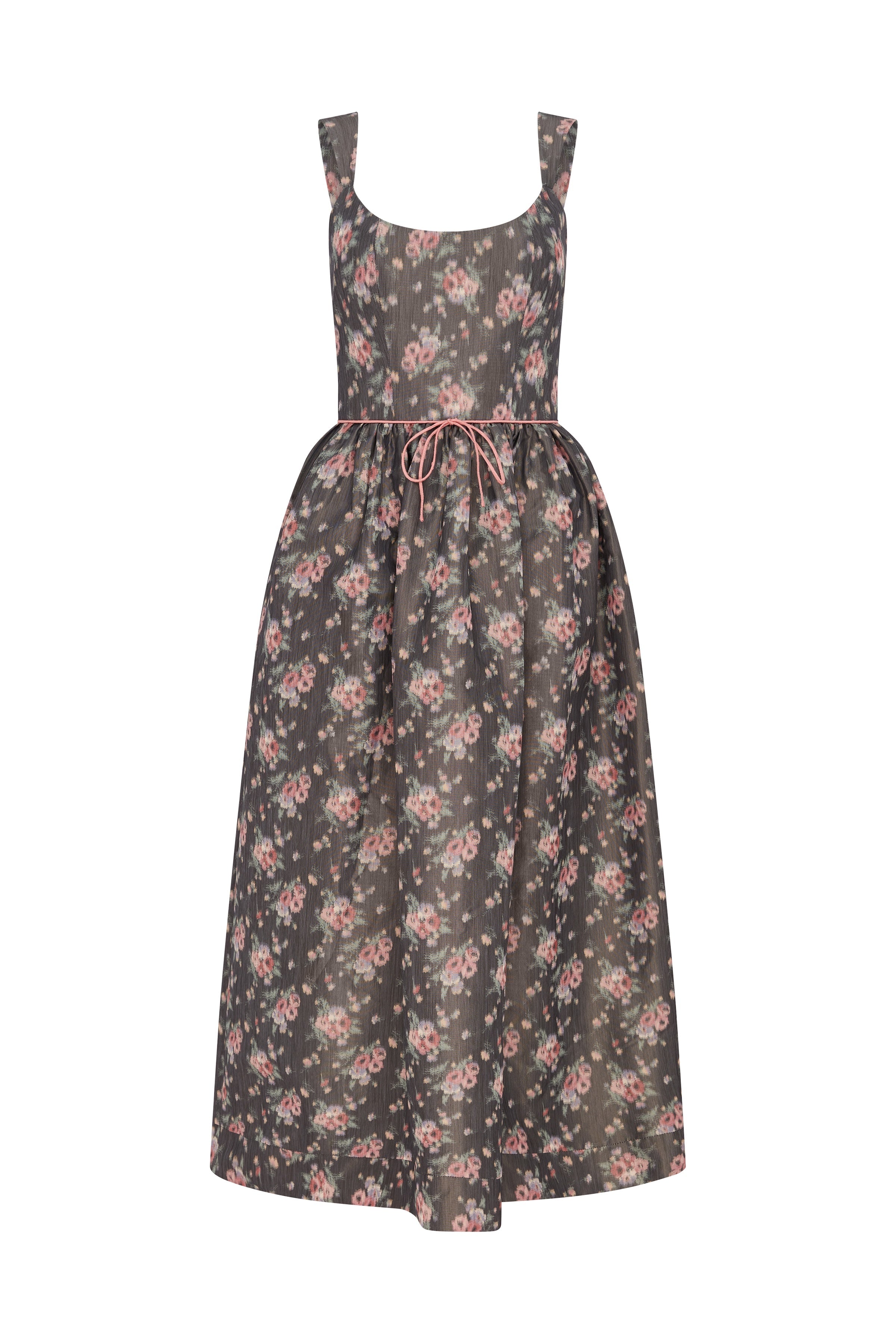 Apple Taffeta Corset Midi Dress