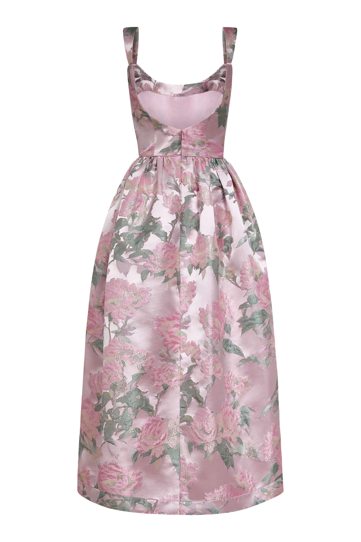 Apple Light Pink Brocade Corset Midi