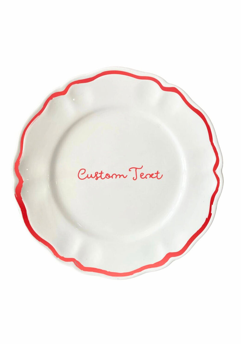 Personalized Quote Dessert Scalloped Plate, Set of 6