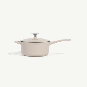 Enameled Cast Iron Saucepan in White