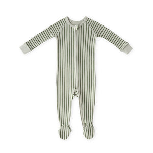 Ribbed Baby Sleeper in Stripes Away Evergreen