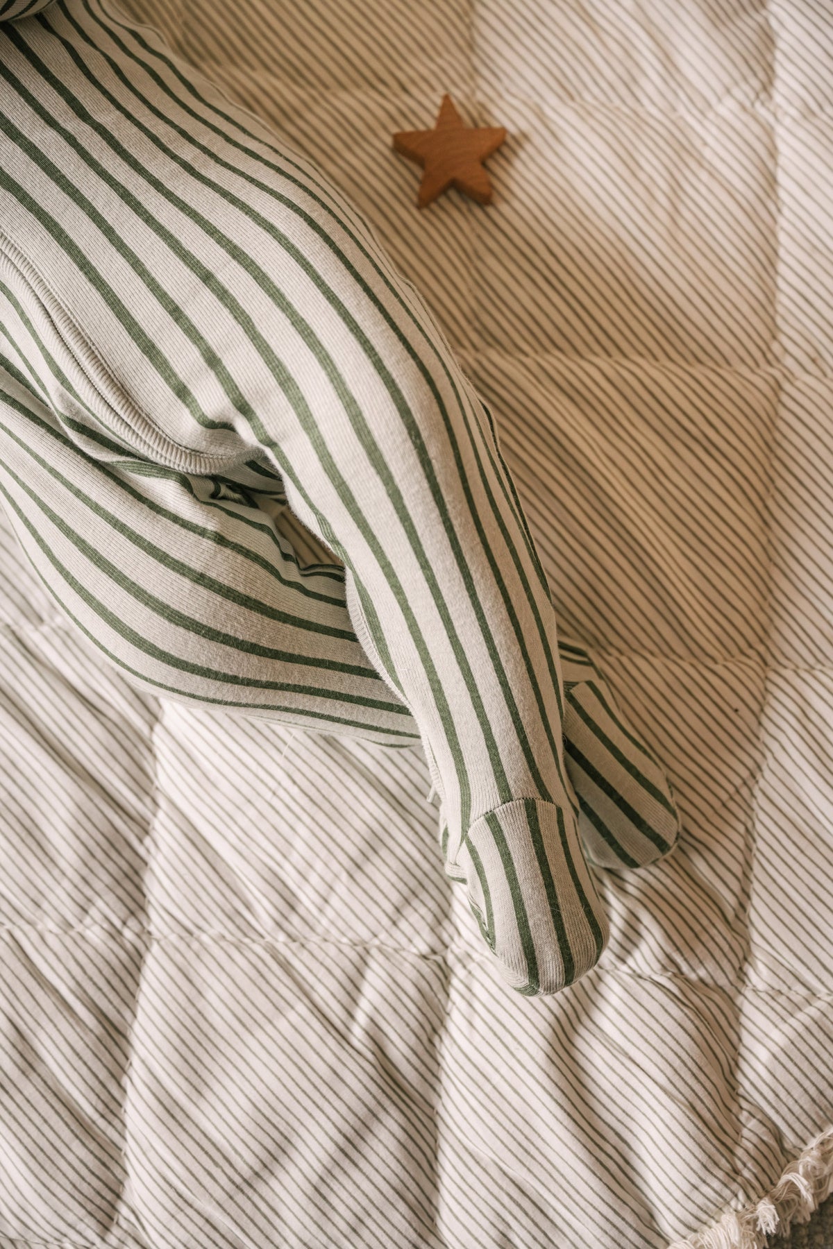 Ribbed Baby Sleeper in Stripes Away Evergreen