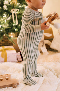 Ribbed Baby Sleeper in Stripes Away Evergreen