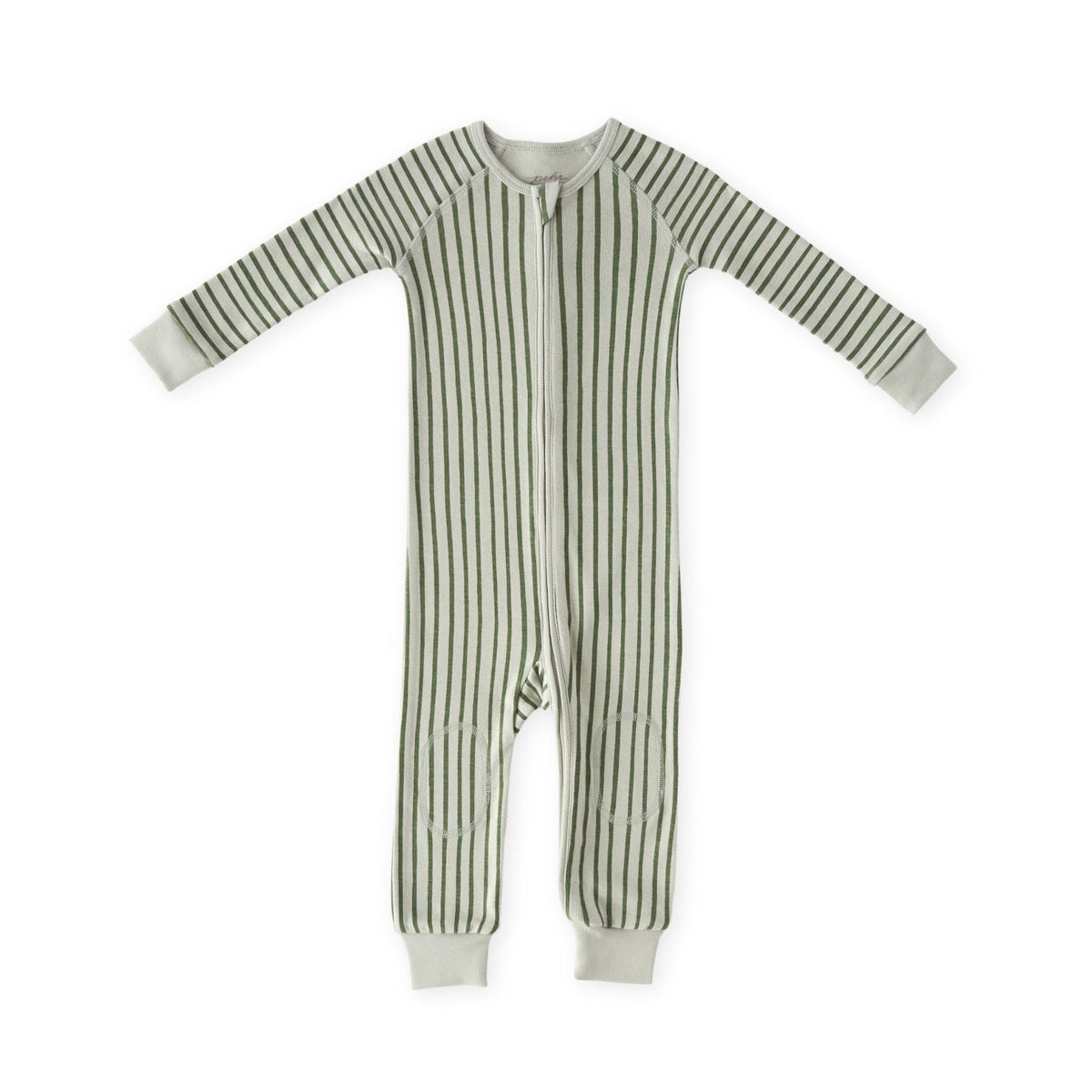 Ribbed Baby Footless Sleeper in Stripes Away Evergreen