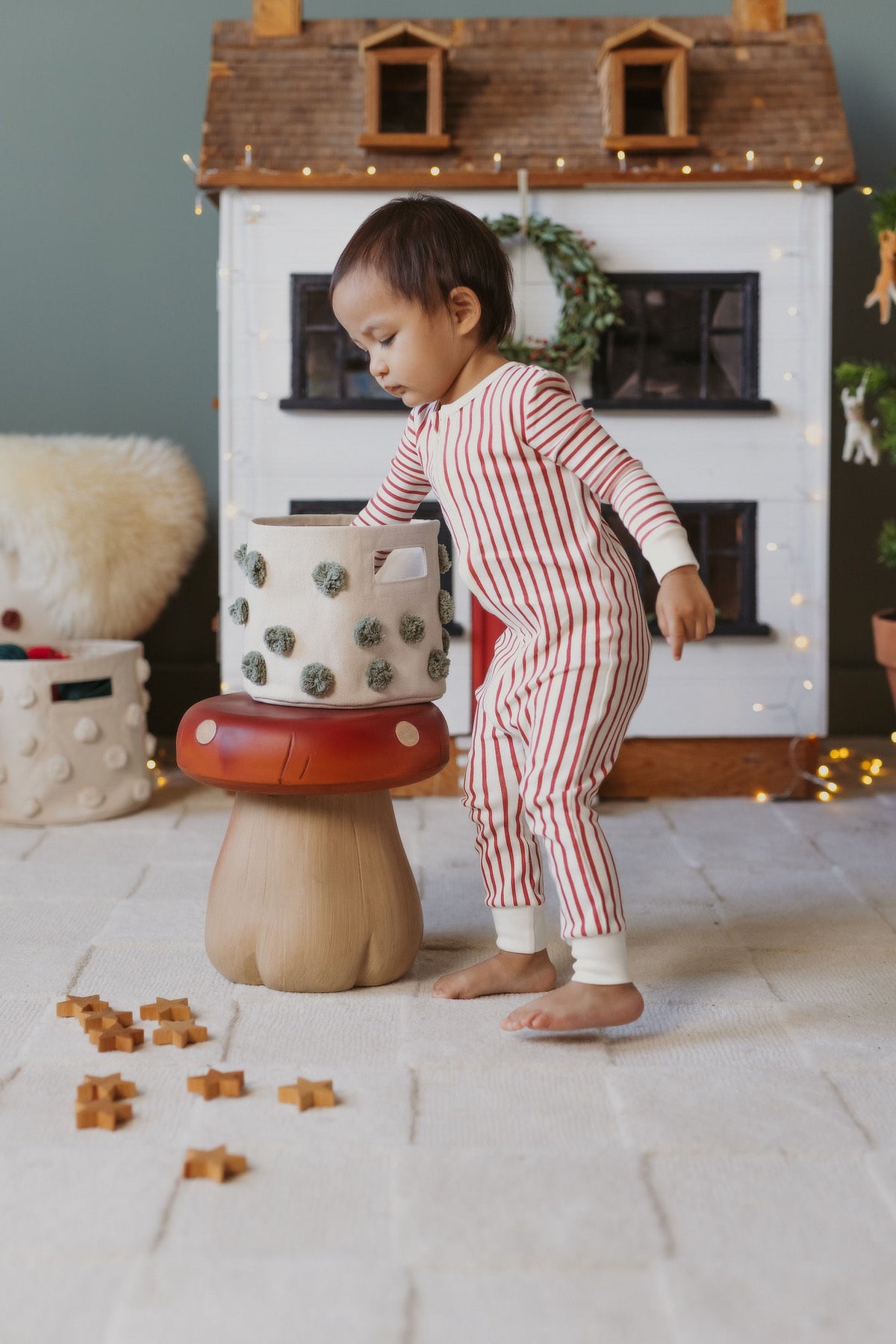 Ribbed Baby Footless Sleeper in Stripes Away Berry