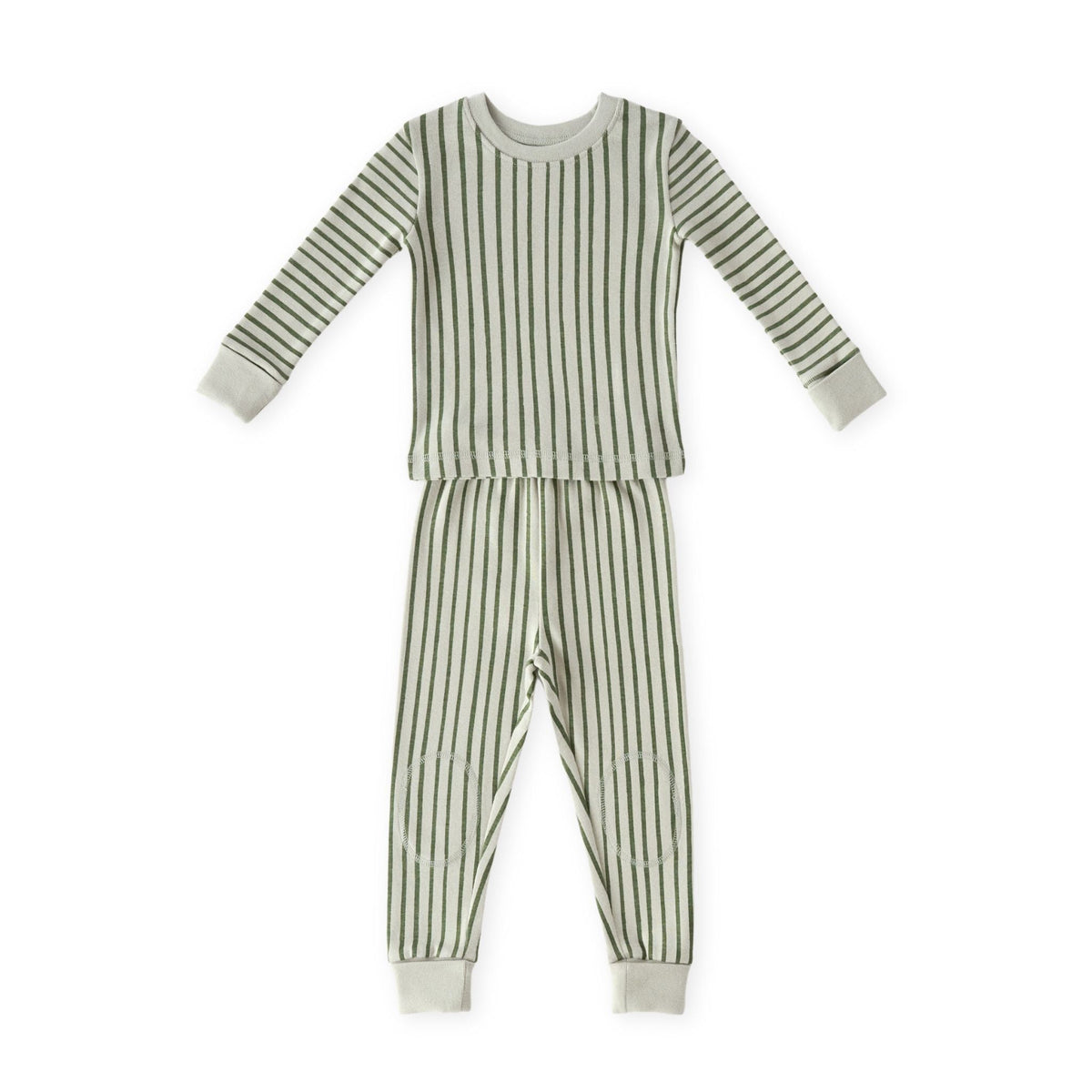 Ribbed Kids Pajama in Stripes Away Evergreen