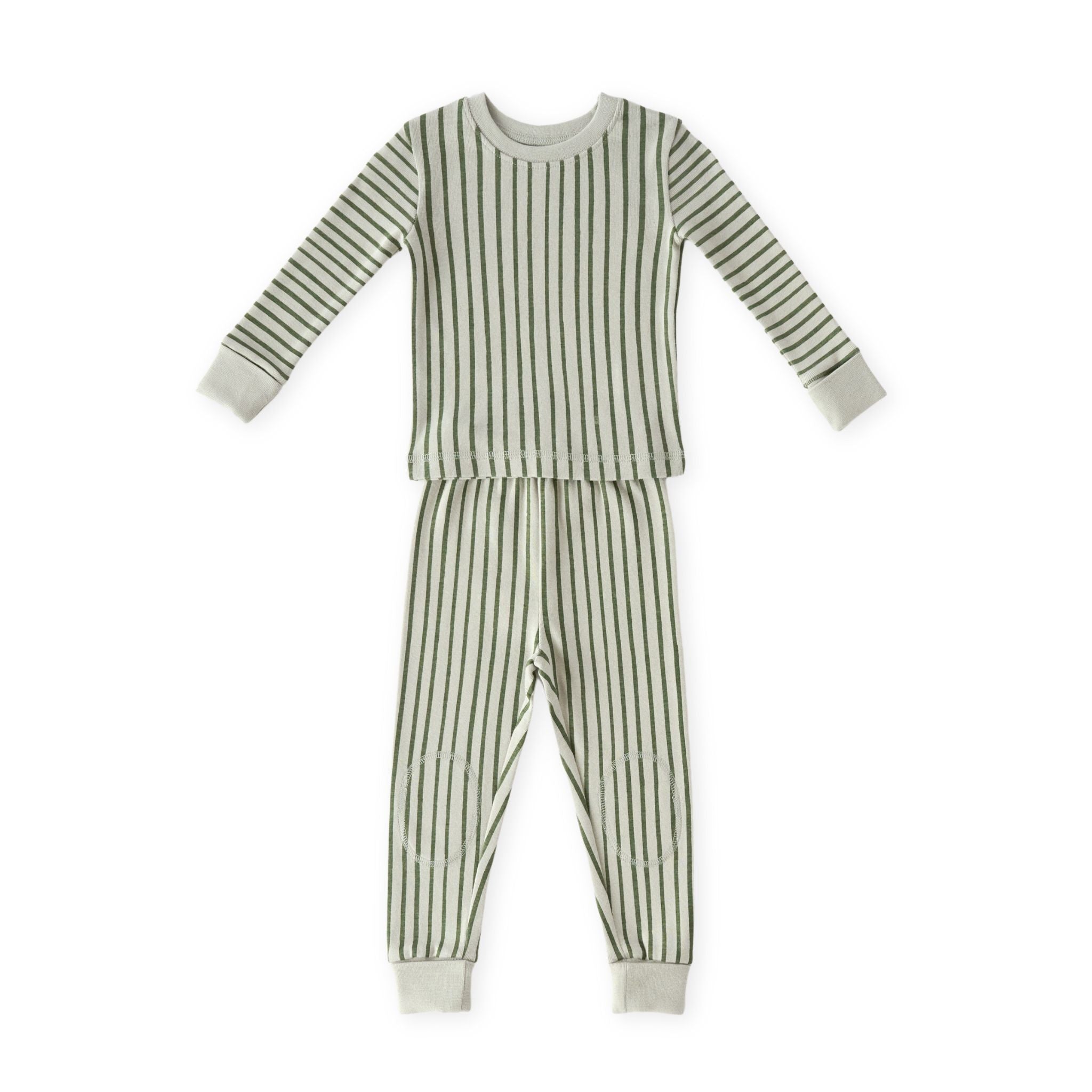 Ribbed Toddler Pajama in Stripes Away Evergreen