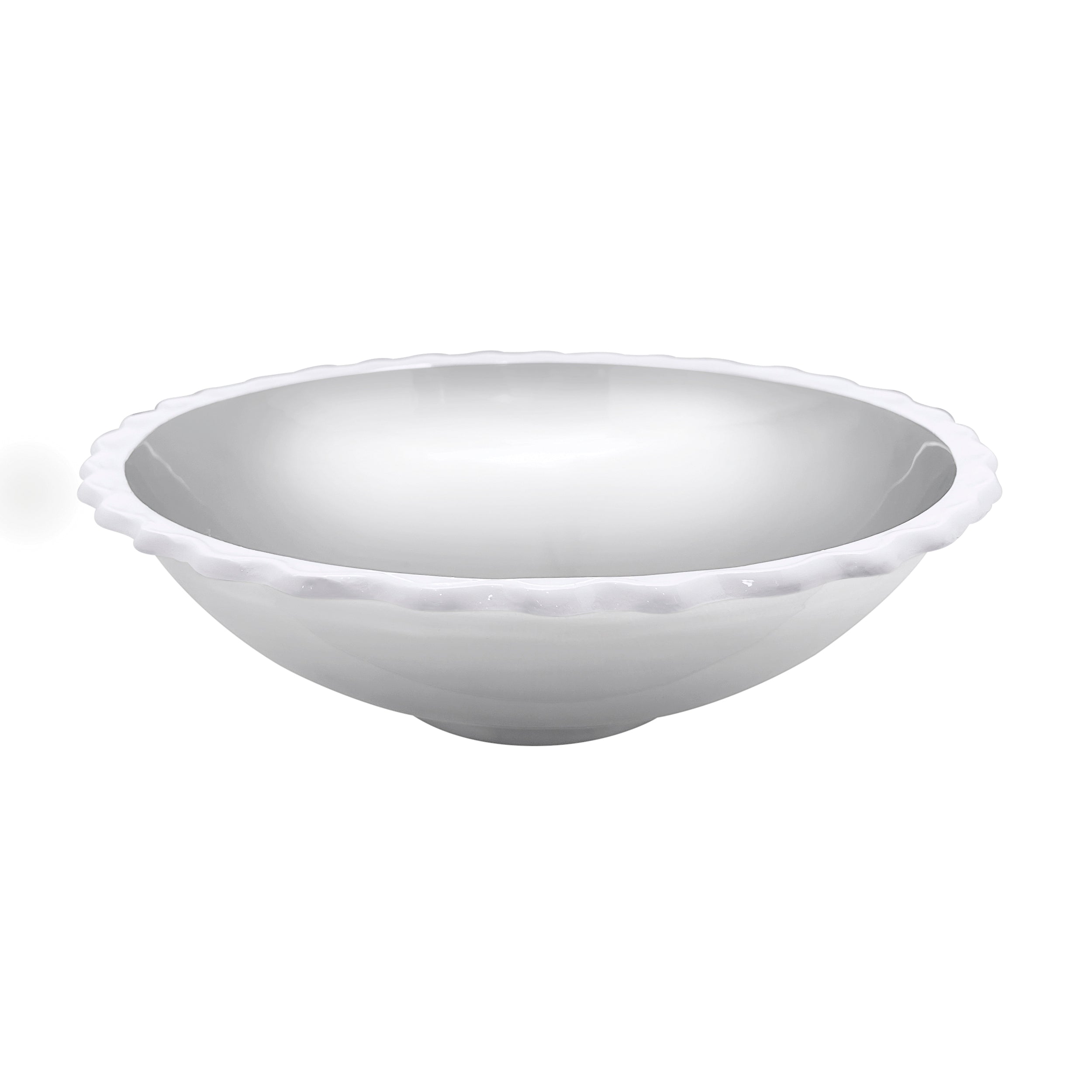 White Wavy Serving Bowl