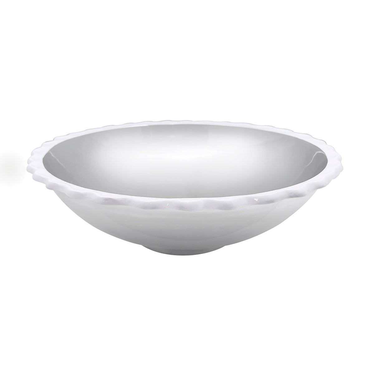 White Wavy Serving Bowl