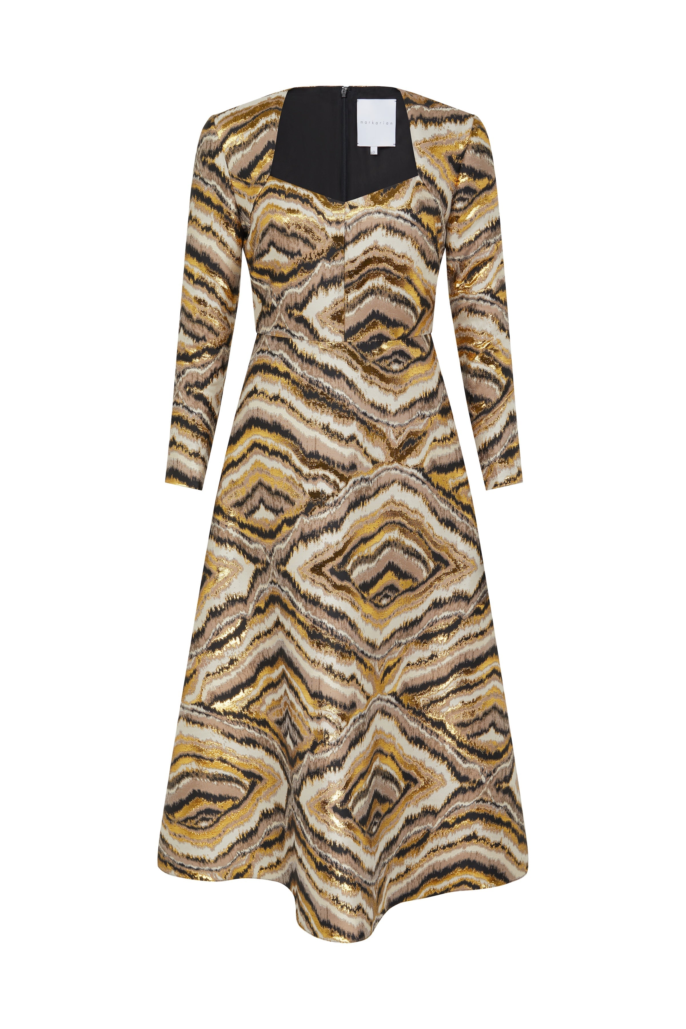 Constance Metallic Jacquard Midi Dress