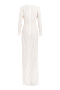 Mariela Ivory Beaded Lace Gown