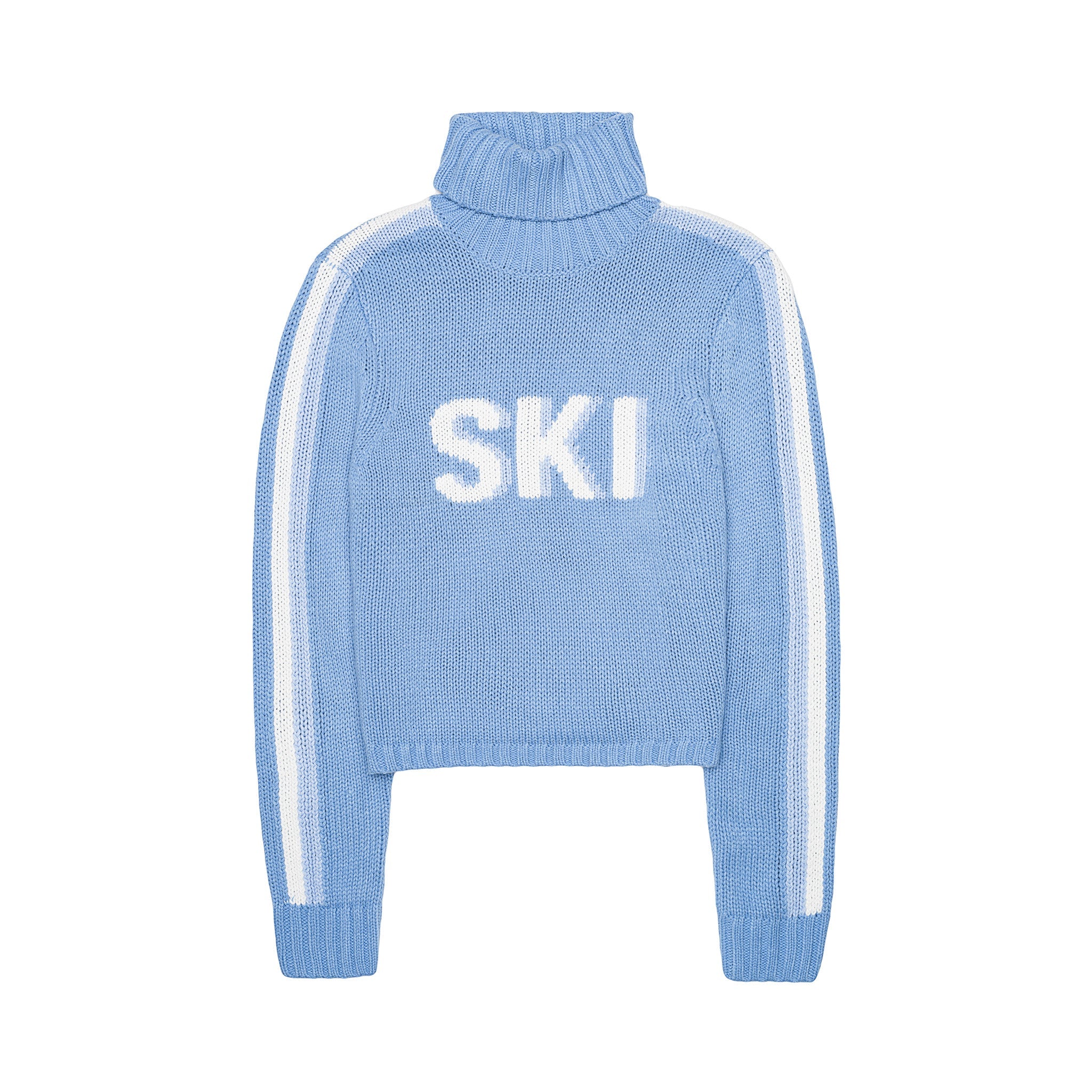 Cropped Ski Turtleneck Sweater in Light Blue