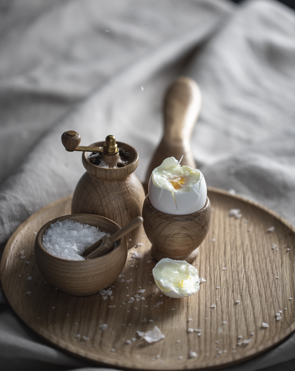 Salt Cellar With Spoon Oak