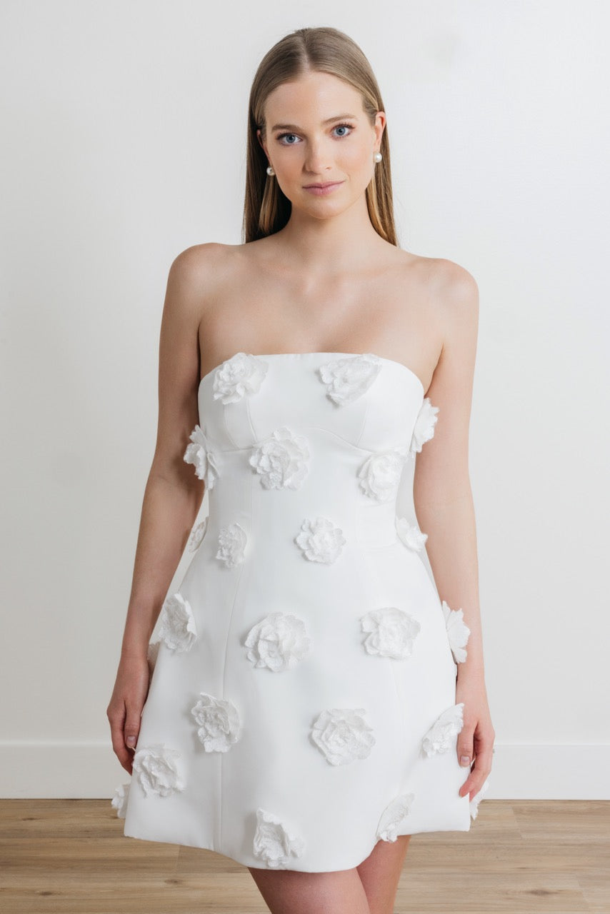 Corsage Dress in Ivory