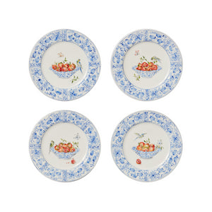 Delft Plates in Pomegranates, Set of 4