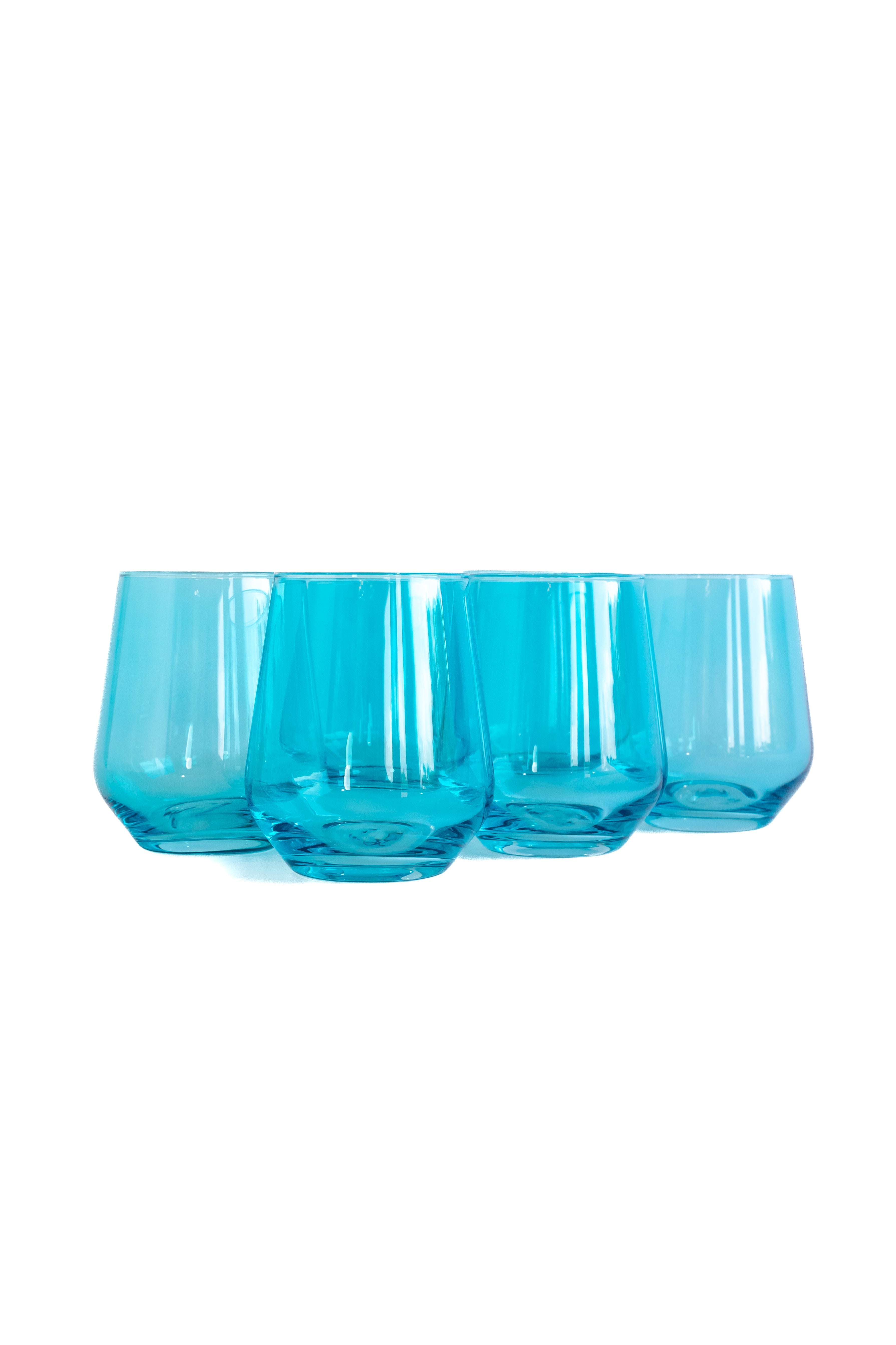 Estelle Colored Wine Stemless, Set of 6 in Ocean Blue