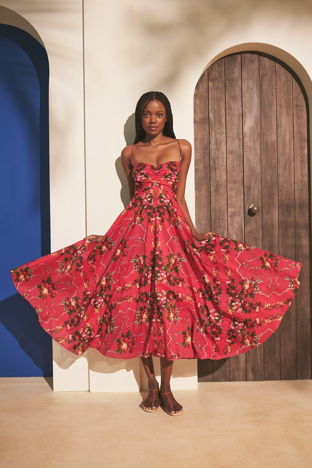 Sunray Dress in Gemma Scarf Pink