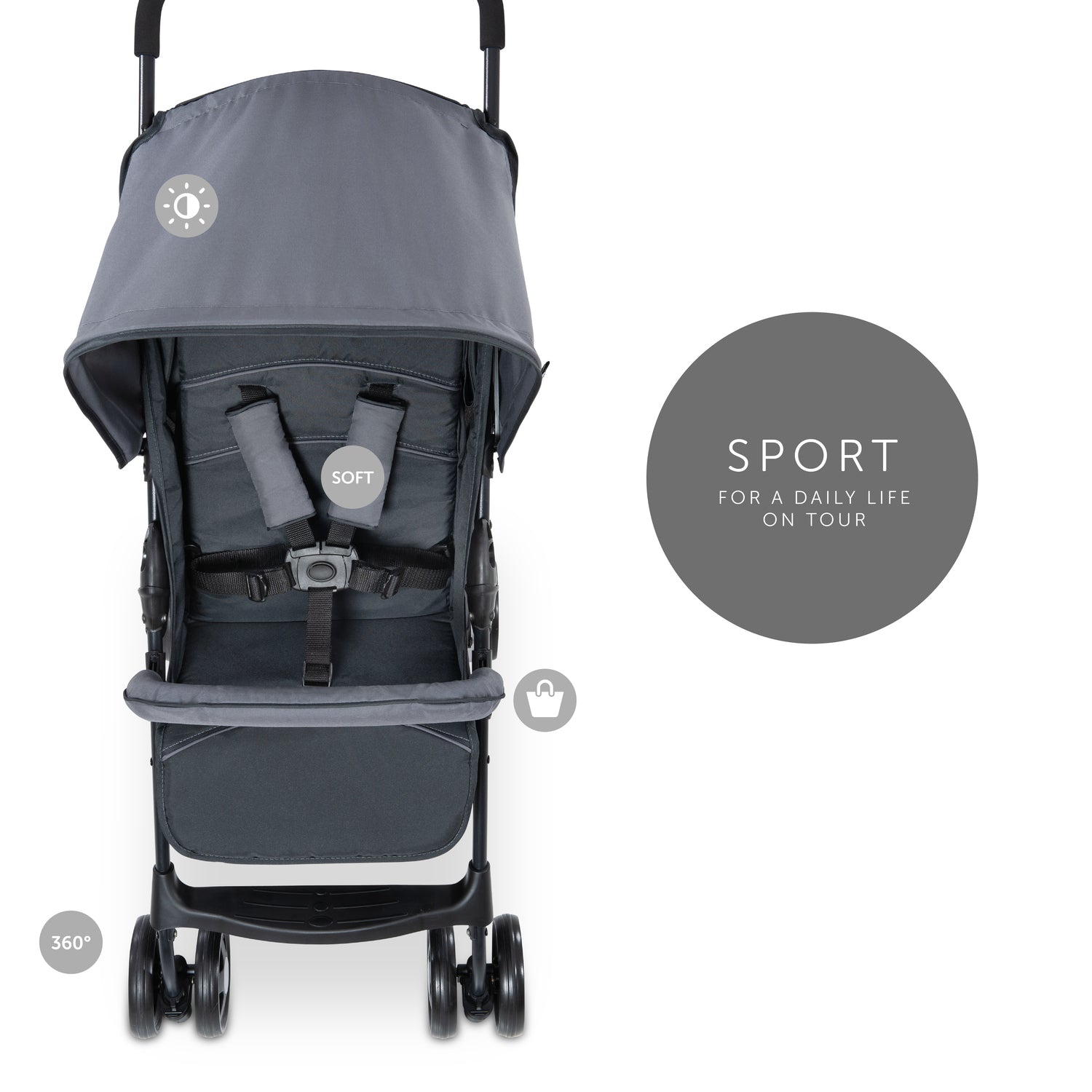 Sport T13 Lightweight Compact Foldable Stroller with UV Protected Canopy