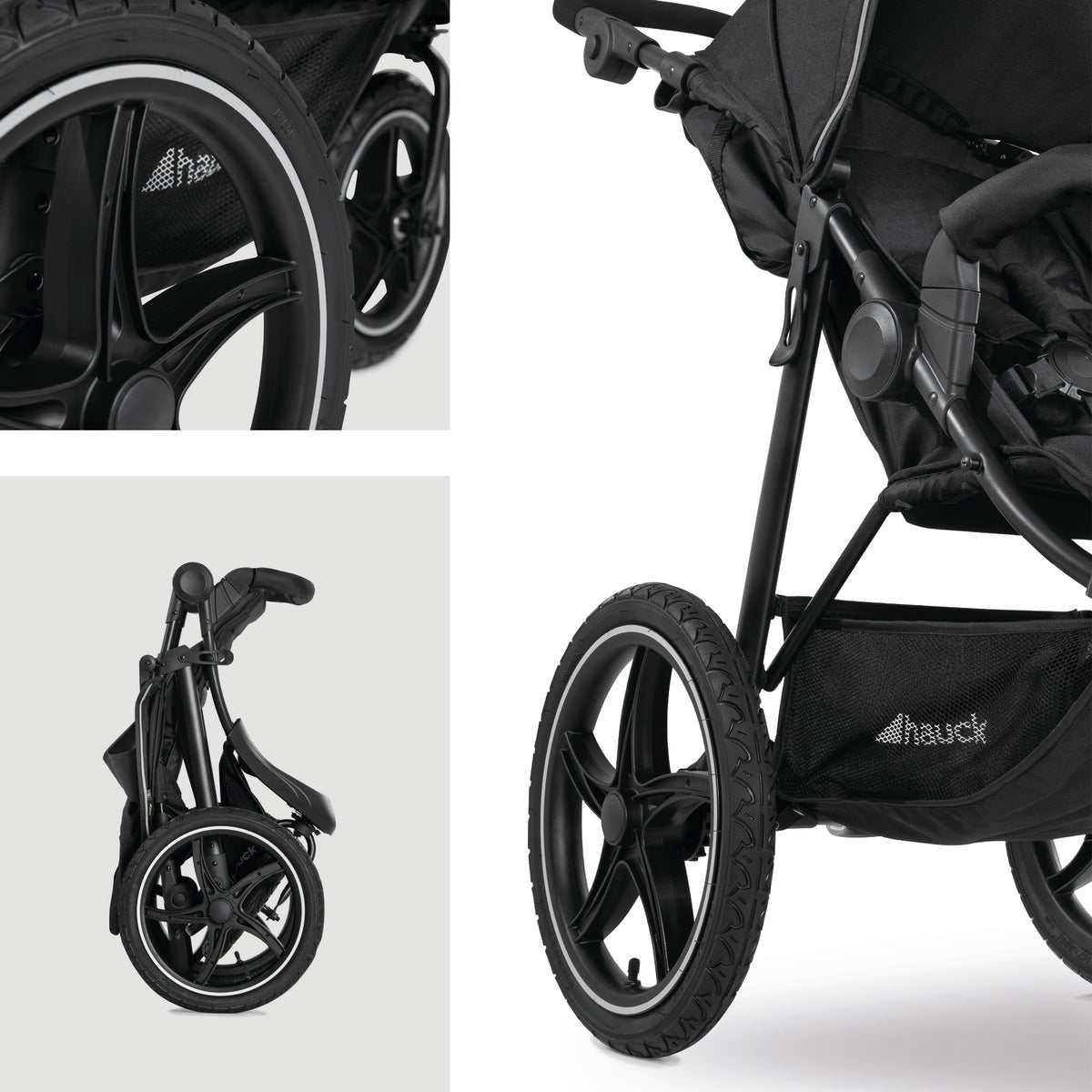 Runner 2 Compact Foldable Tricycle Jogger Buggy Stroller Pushchair with Height-Adjustable Handle