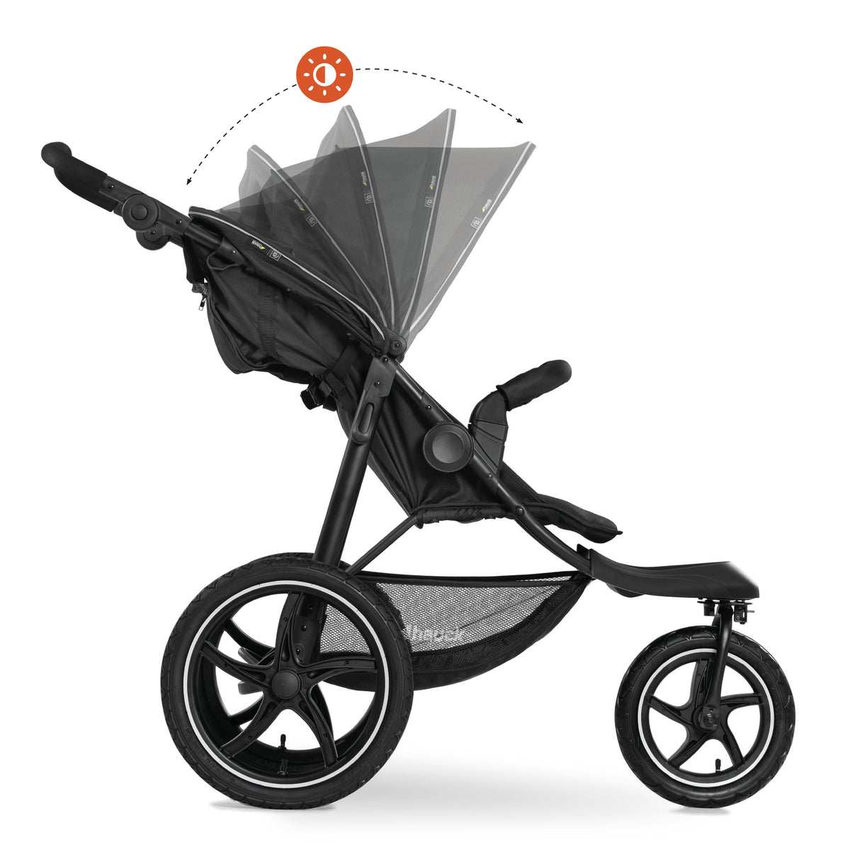 Runner 2 Compact Foldable Tricycle Jogger Buggy Stroller Pushchair with Height-Adjustable Handle