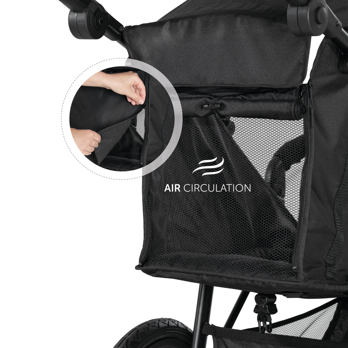 Runner 2 Compact Foldable Tricycle Jogger Buggy Stroller Pushchair with Height-Adjustable Handle