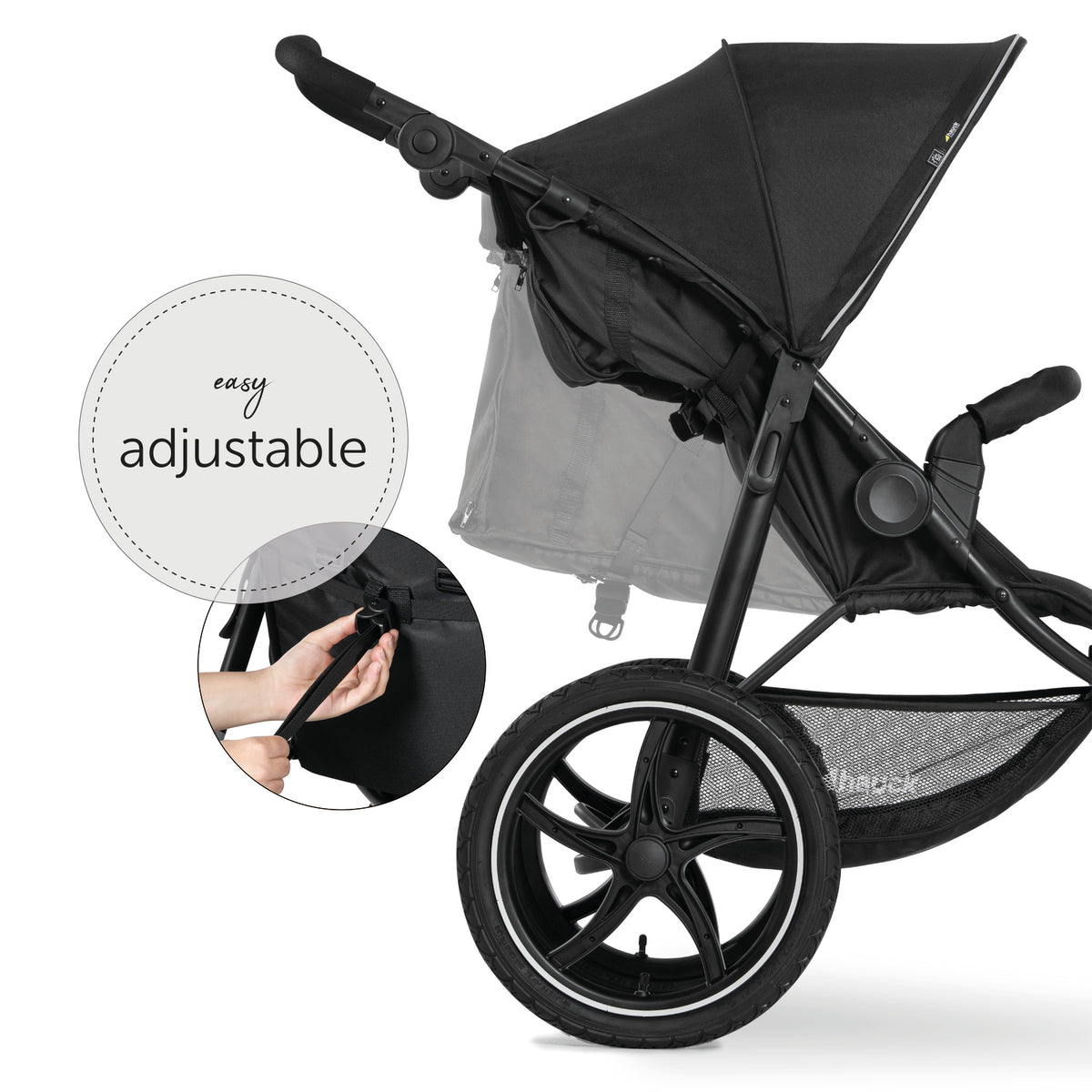 Runner 2 Compact Foldable Tricycle Jogger Buggy Stroller Pushchair with Height-Adjustable Handle