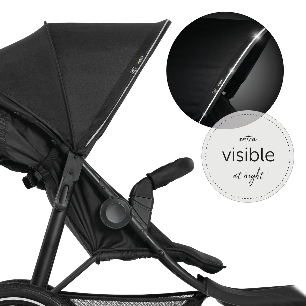 Runner 2 Compact Foldable Tricycle Jogger Buggy Stroller Pushchair with Height-Adjustable Handle