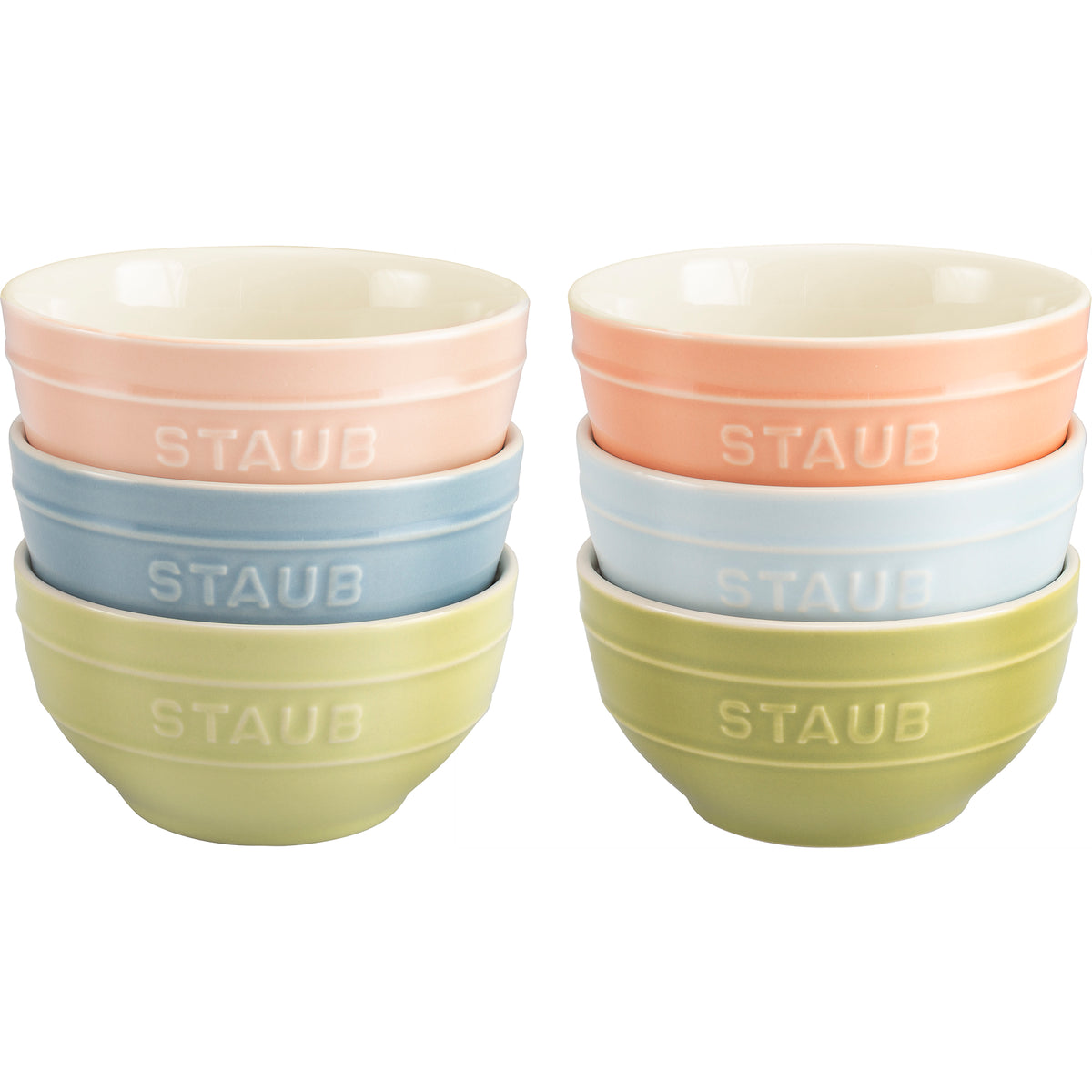 Ceramic 6-pc 4.75-inch Small Universal Bowl Macaron Pastel Colors