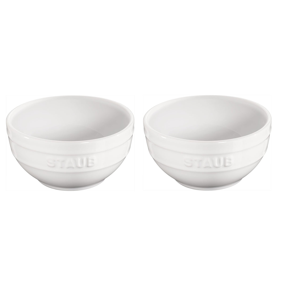 Ceramic 2-pc Prep Bowl Set in White