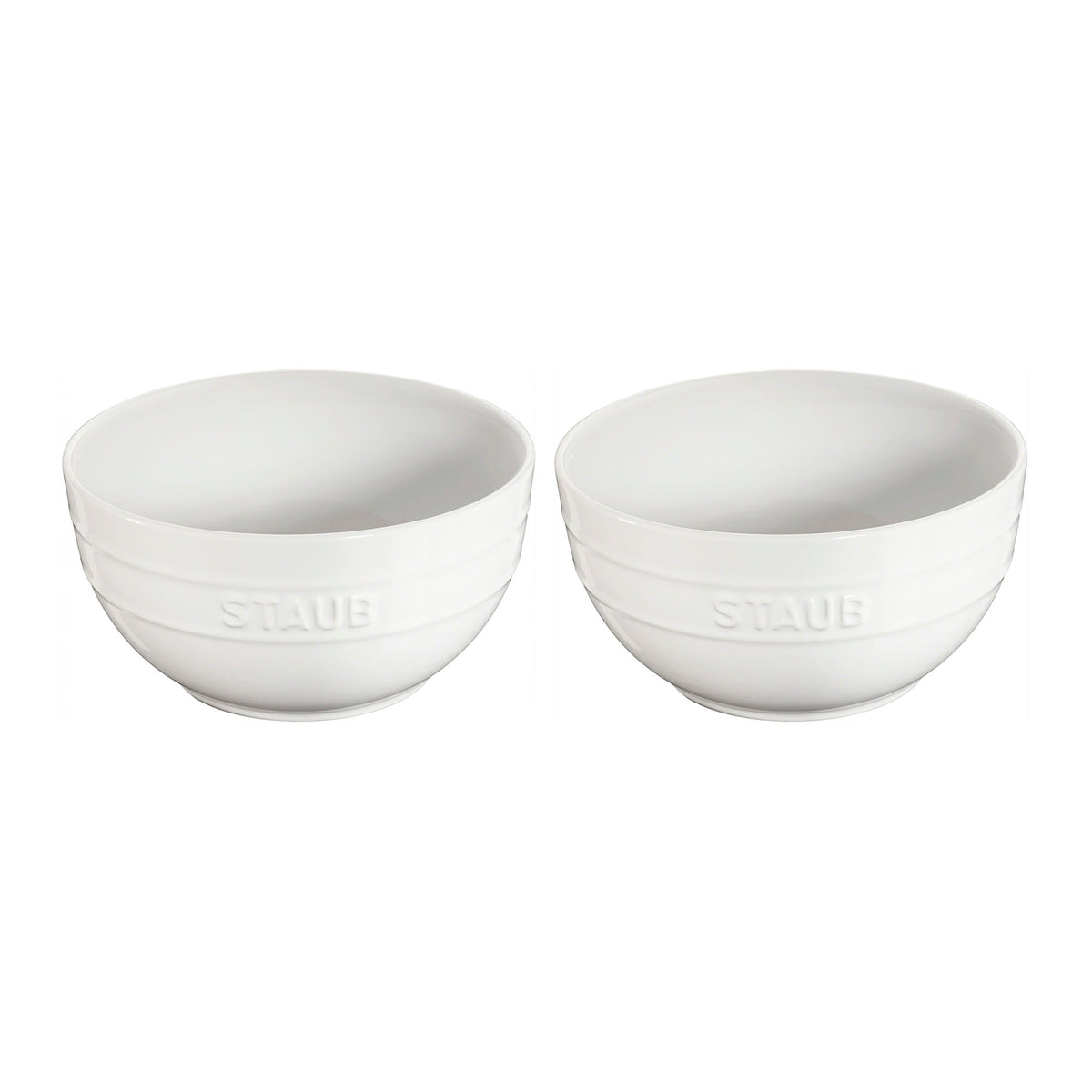 Ceramic 2-pc Large Universal Bowl Set in White