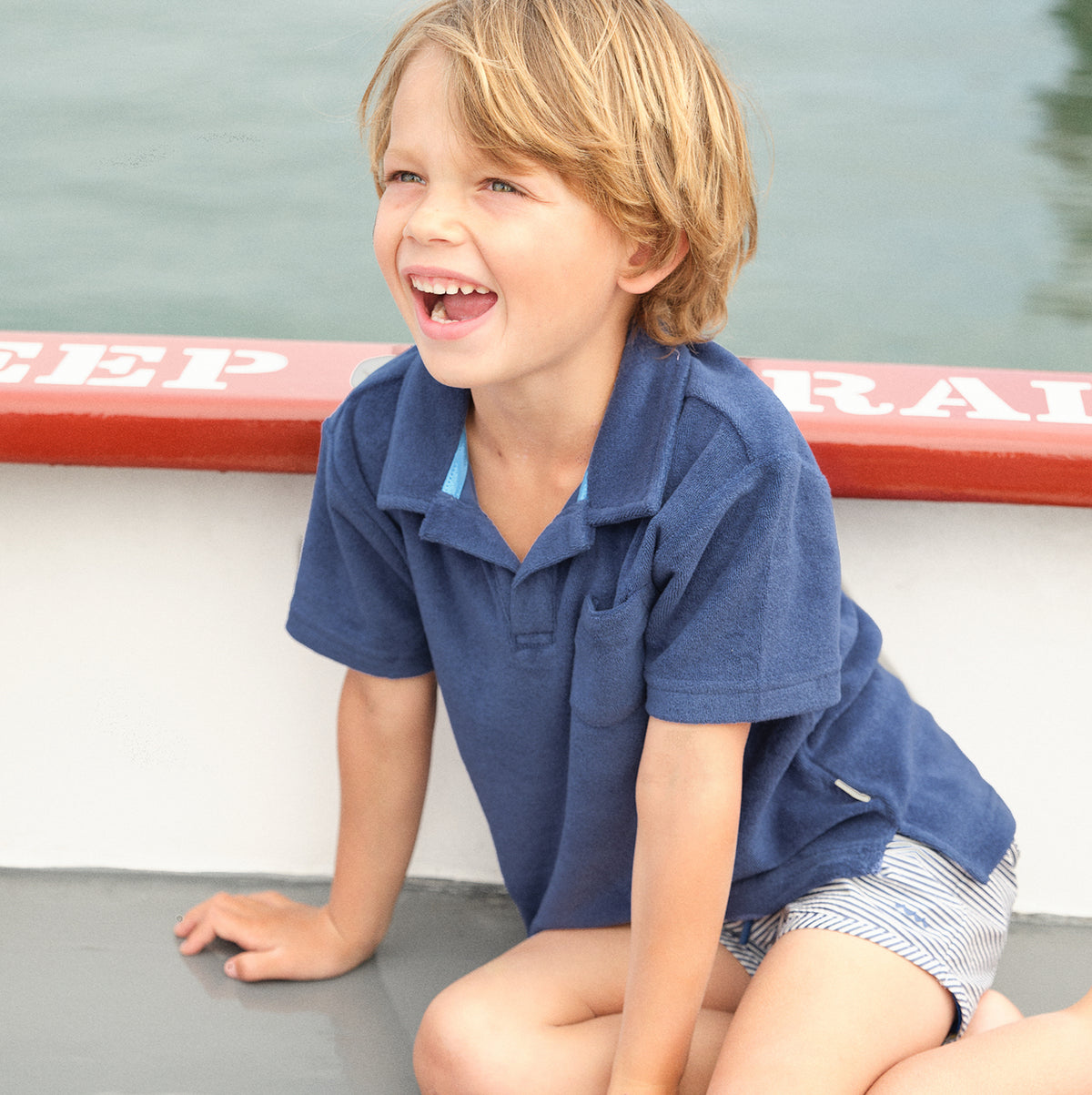 Boy’s Newport Navy French Terry Polo