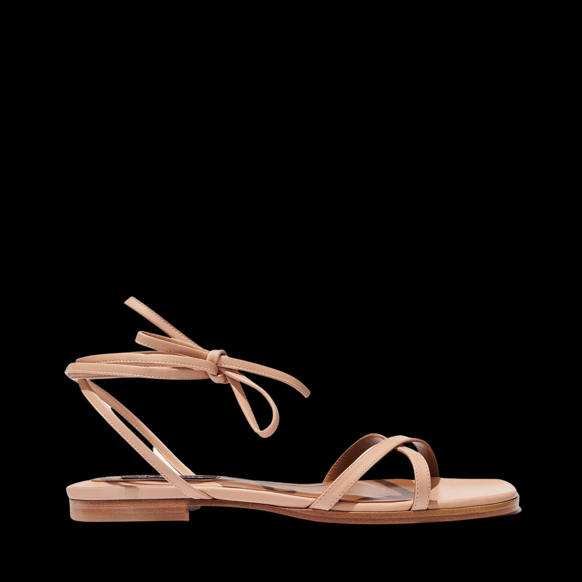 The Wrap Sandal in Rose Nappa