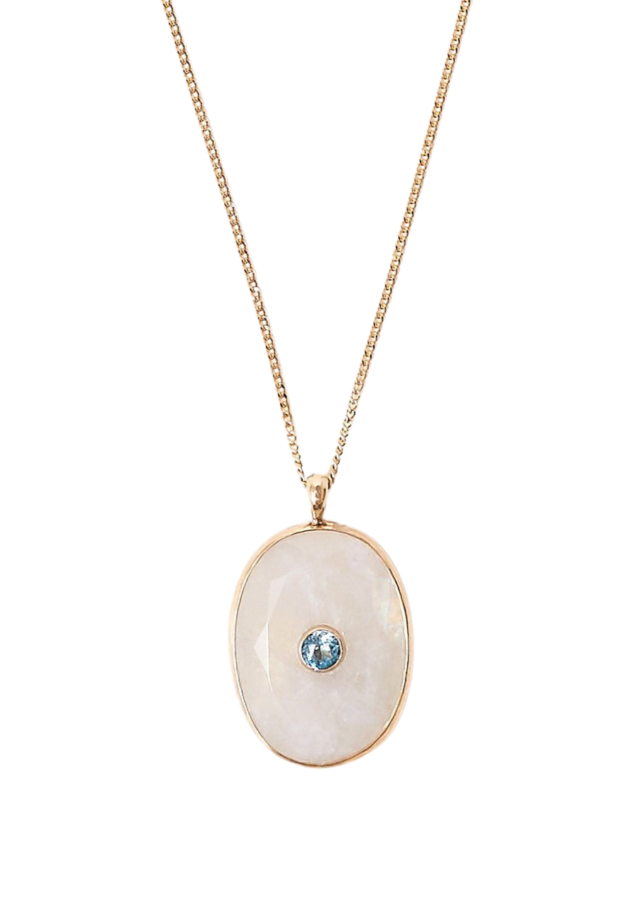 14k Moonstone Seed Necklace