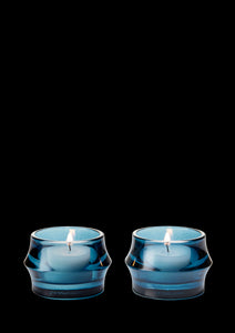 ARC Tealight Holder in Dark Blue, Set of 2