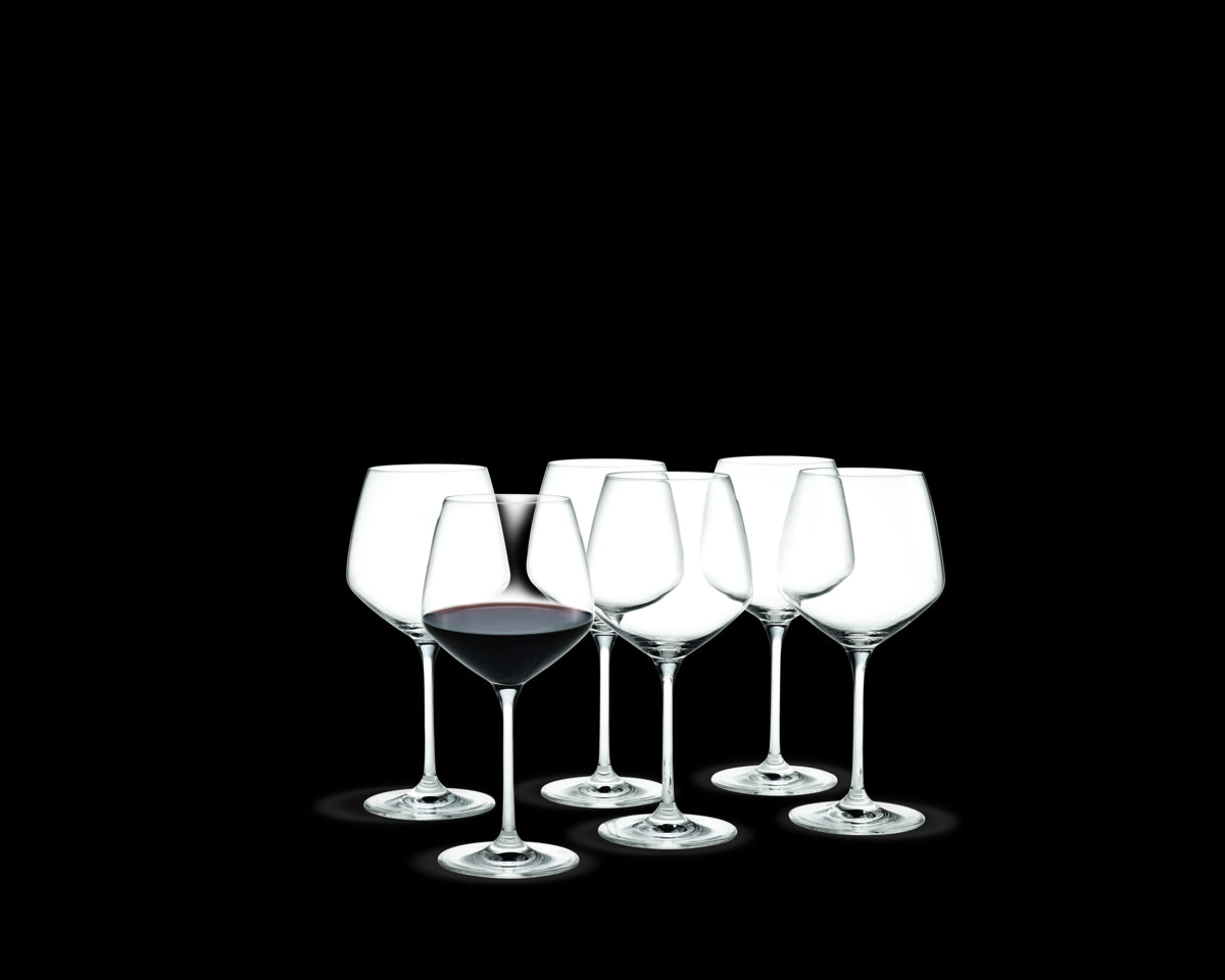 Perfection Burgundy Glass Clear, Set of 6