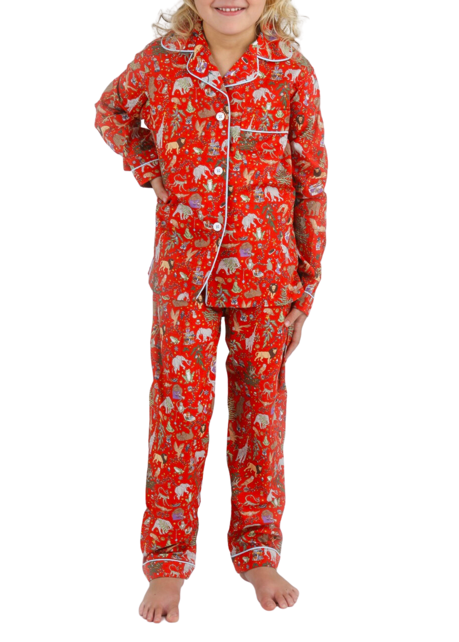 Children’s Liberty of London Holiday Pajama Set in Red