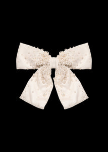 Taryn Bow Barrette in Pearl