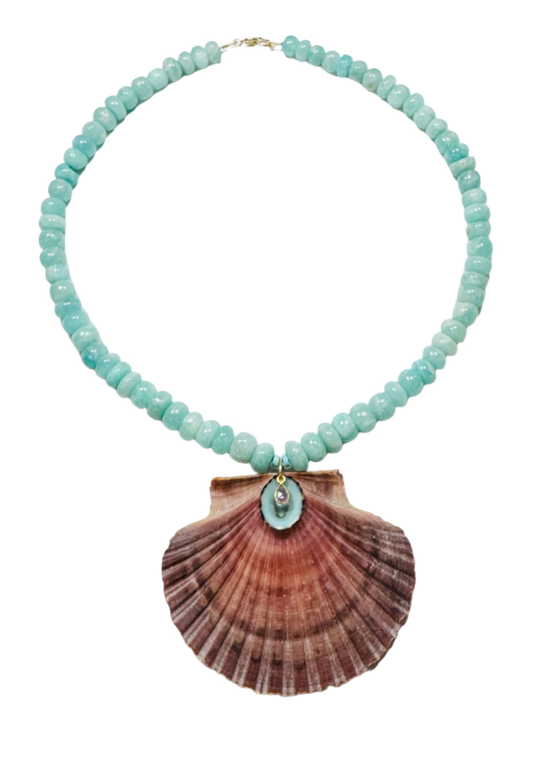 OTM Exclusive: Amazonite Necklace With Mexican Shell Pendant
