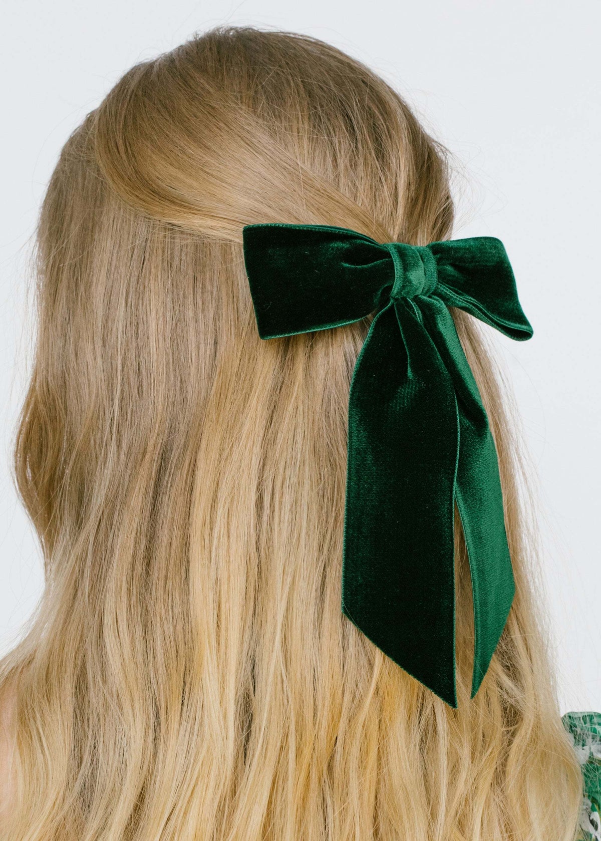 Wide Velvet Bow Barrette