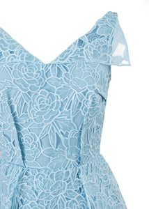 Maesa Organza Floral Dress in Baby Blue