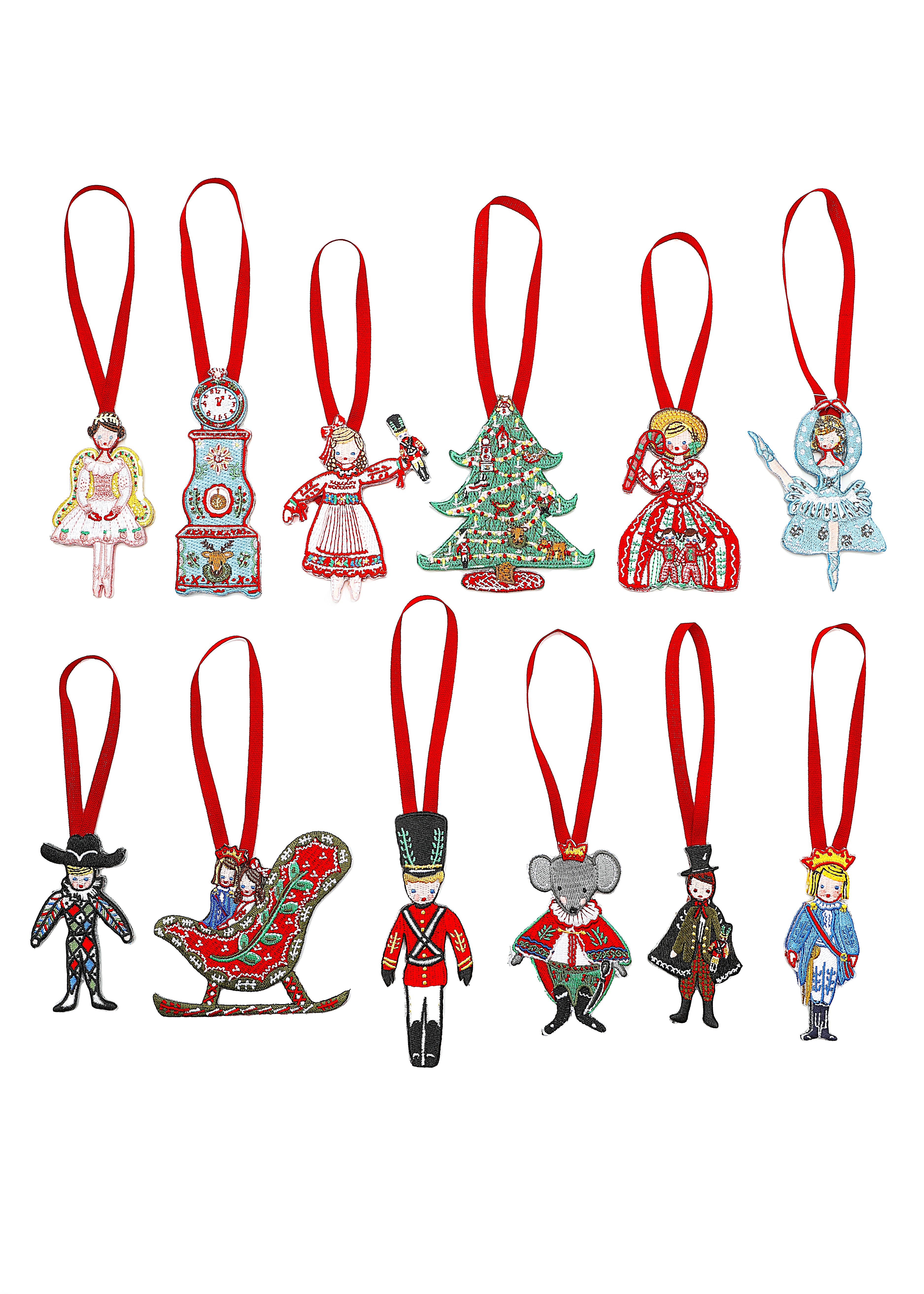 Nutcracker Embroidered Ornaments