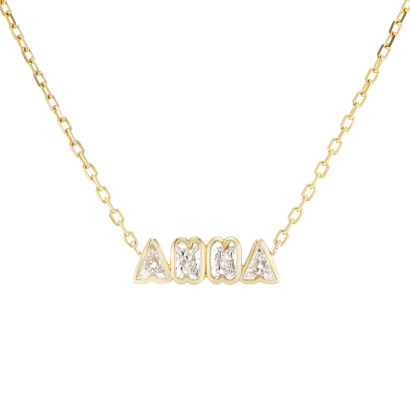 Bubble Bezel Diamond Name Necklace