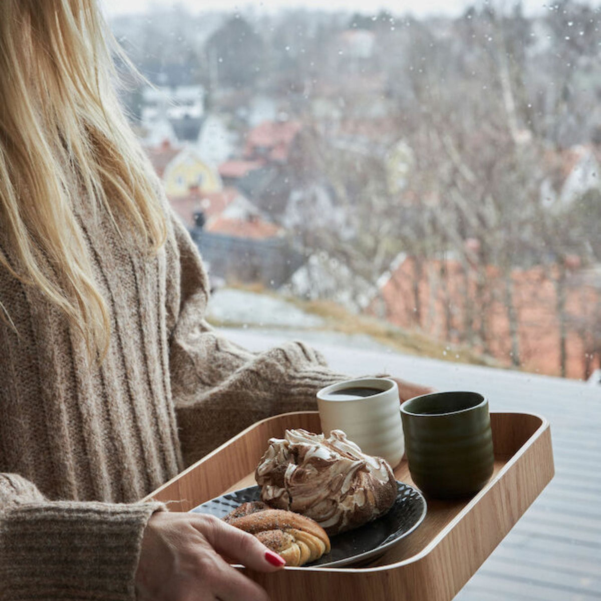 Hanna Tray with Handles Wood