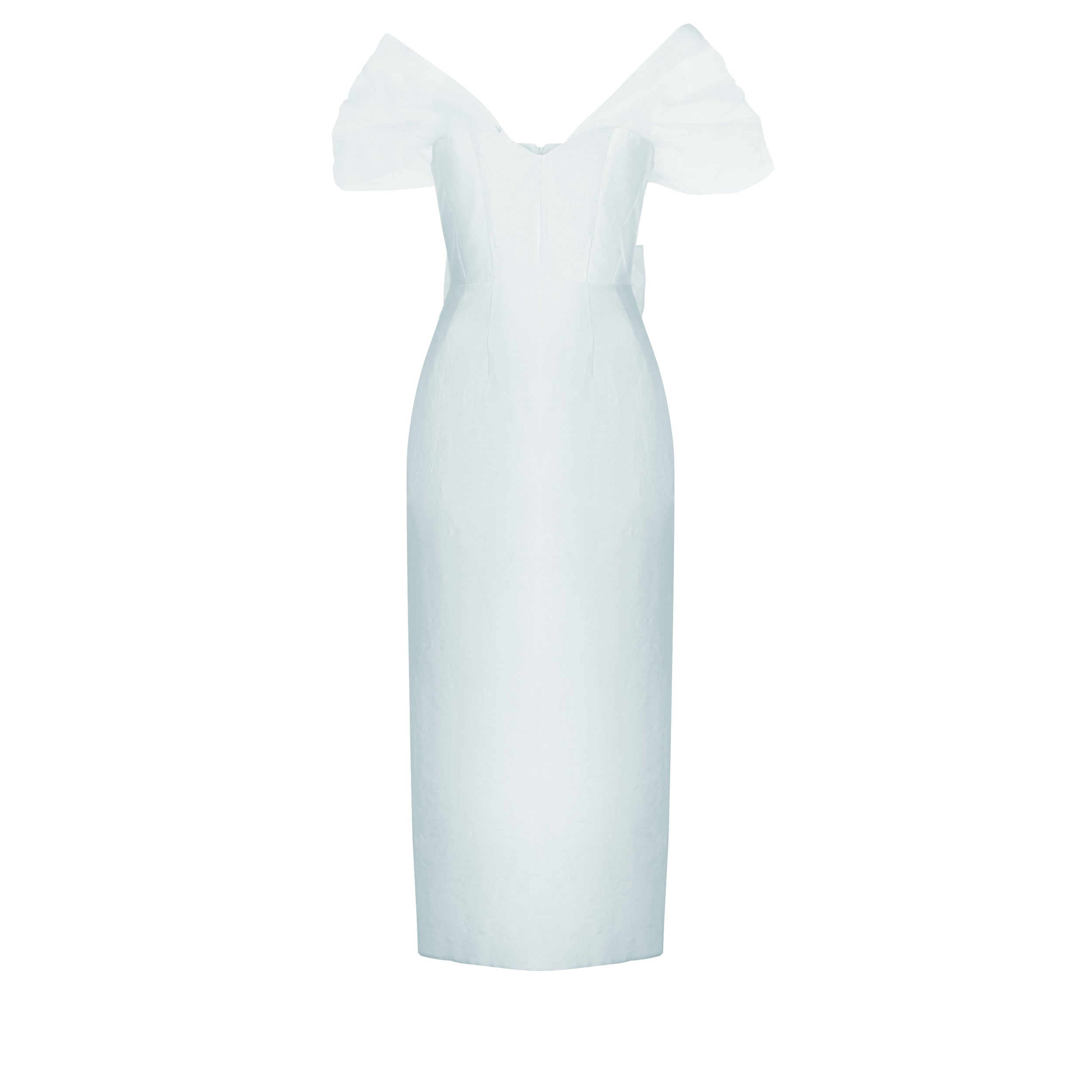 Sylvie Dress in Ice Blue Silk Wool