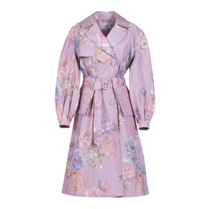 Riding Trench in Lilac Floral Taffeta