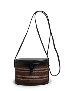 The Round Trunk in Nappa and Woven Fique