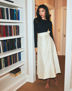 Helena Midi Wrap Skirt in Ivory