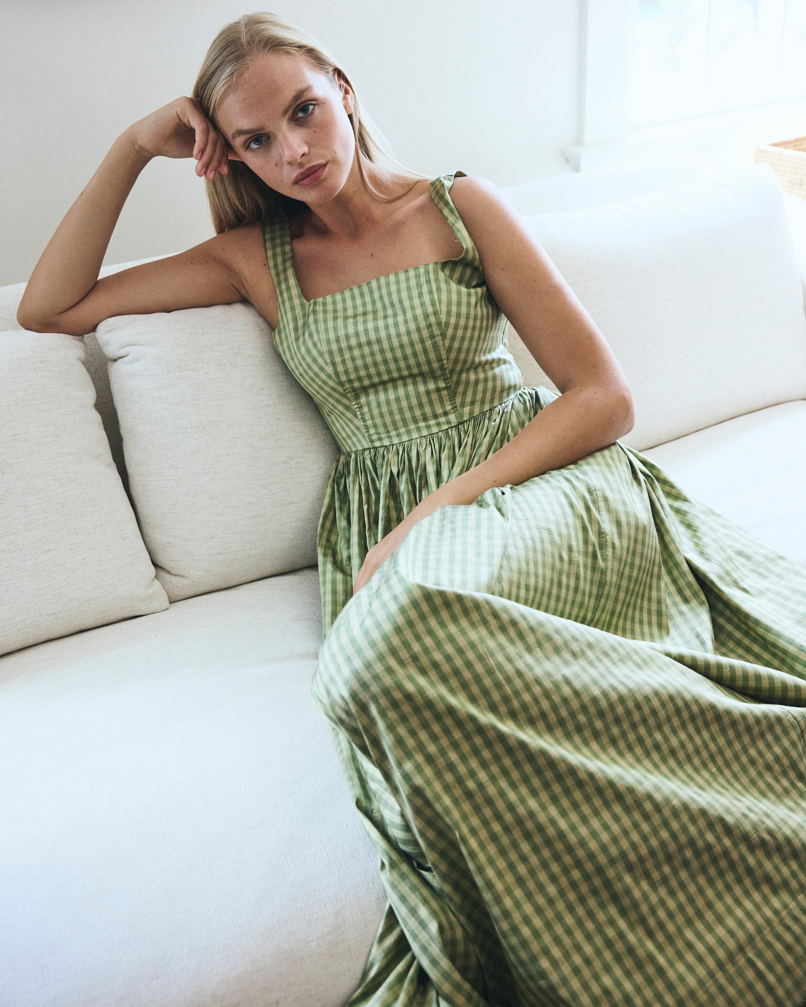 Grace Dress in Green Gingham